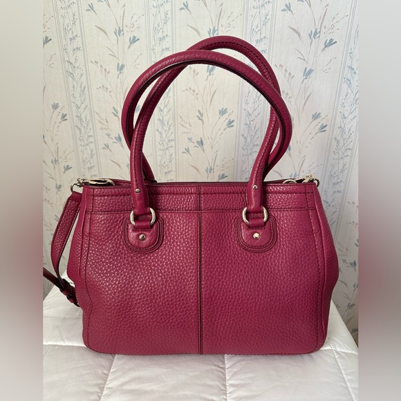 Cole Haan Fuchsia Leather Convertible Bag - Picture 2 of 16